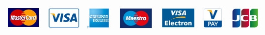 Hyväksytyt maksutavat: Mastercard, Visa, American Express, Maestro, Visa Electron, V Pay, JCB